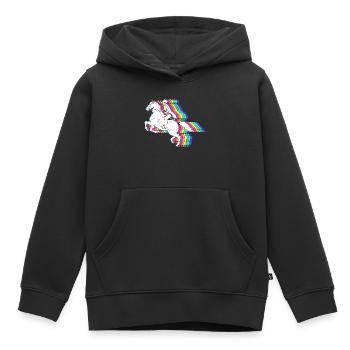 Courses de chevaux - Sweat Premium à capuche enfant bio - noir - Devant - AI Model Kid Male (0cm)