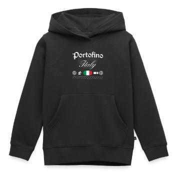Portofino, Italie, souvenir de voyage streetwear - Sweat Premium à capuche enfant bio - noir - Devant - AI Model Kid Male (0cm)