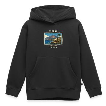 Spanien Teneriffa Vintage Reisemarke - Kinder Premium Organic Hoodie - Schwarz - Vorne - AI Model Kid Male (0cm)
