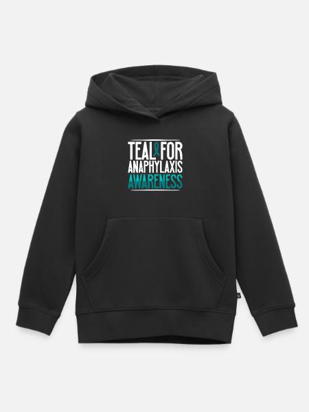 Türkis für Aufklärung - Anaphylaxie - Kinder Premium Organic Hoodie - Schwarz