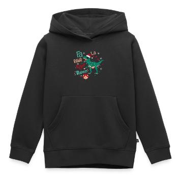 Dino-mite | Christmas vibes - Kids Premium Organic Hoodie - black - Front - AI Model Kid Male (0cm)