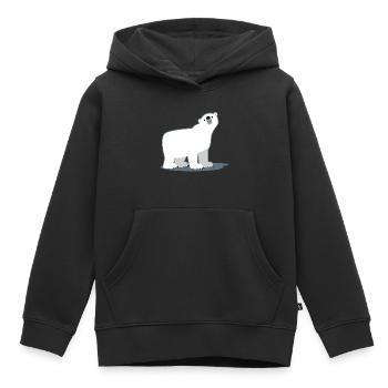 Süß Cartoon-Eisbär von Cheerful Madness!! - Kinder Premium Organic Hoodie - Schwarz - Vorne - AI Model Kid Male (0cm)