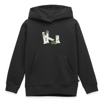 Column ancient - Kids Premium Organic Hoodie - black - Front - AI Model Kid Male (0cm)