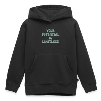 Votre potentiel est illimité - Sweat Premium à capuche enfant bio - noir - Devant - AI Model Kid Male (0cm)