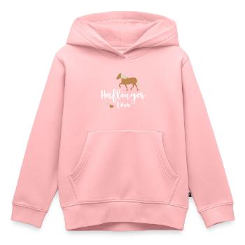 Haflinger Love - Sweat Premium à capuche enfant bio - rose - Devant - AI Model Kid Female (0cm)
