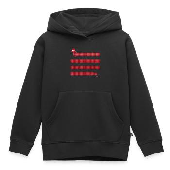 Teckel Teckel Noël-teckel « Teckel Noël » - Sweat Premium à capuche enfant bio - noir - Devant - AI Model Kid Male (0cm)