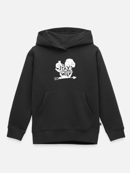 Bleib wild - Kinder Premium Organic Hoodie - Schwarz