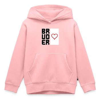 Bruderherz Vertikal - Kinder Premium Organic Hoodie - Rosa - Vorne - AI Model Kid Female (0cm)