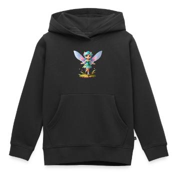 Fairy 3D - Kids Premium Organic Hoodie - black - Front - AI Model Kid Male (0cm)