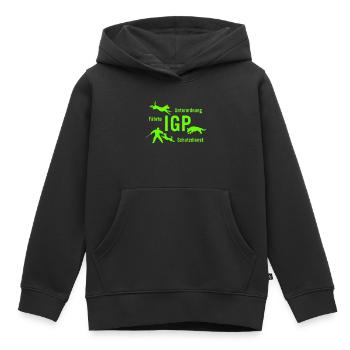 IGP Hundesport - grün - Kinder Premium Organic Hoodie - Schwarz - Vorne - AI Model Kid Male (0cm)