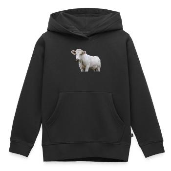 Vache - Sweat Premium à capuche enfant bio - noir - Devant - AI Model Kid Male (0cm)