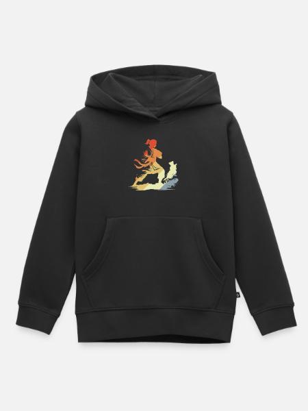 Weibliche Karateka Retro - Kinder Premium Organic Hoodie - Schwarz