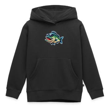 Barsch Angeln - Kinder Premium Organic Hoodie - Schwarz - Vorne - AI Model Kid Male (0cm)