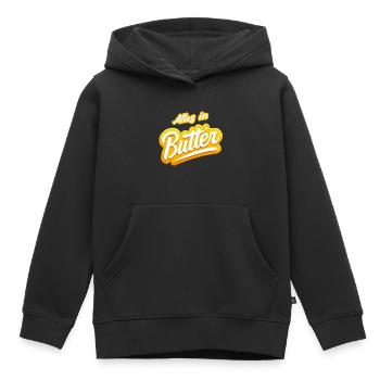 Alles in Butter - Kinder Premium Organic Hoodie - Schwarz - Vorne - AI Model Kid Male (0cm)