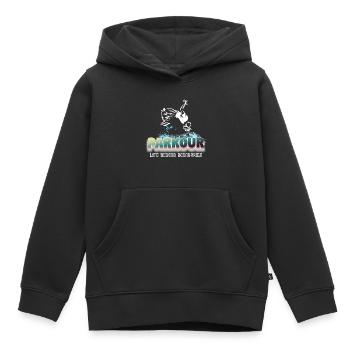 Parkour-Leben jenseits von Grenzen - Kinder Premium Organic Hoodie - Schwarz - Vorne - AI Model Kid Male (0cm)