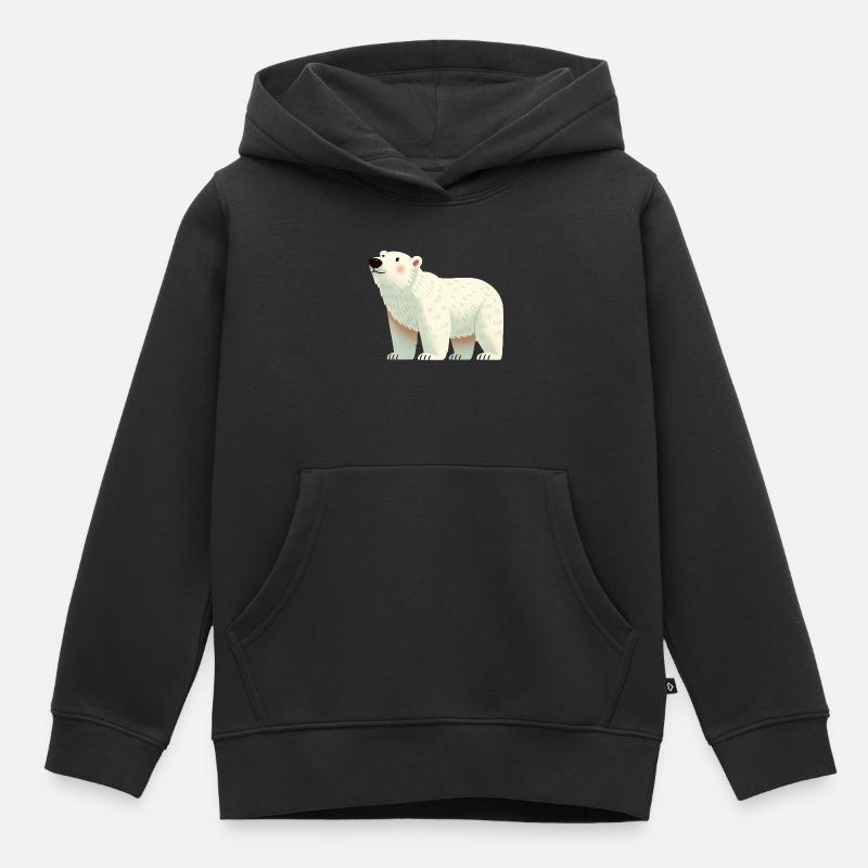 Ours polaire - Sweat Premium à capuche enfant bio - noir