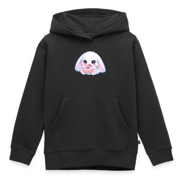Kawaii Hase mit Donut - Kinder Premium Organic Hoodie - Schwarz - Vorne - AI Model Kid Male (0cm)