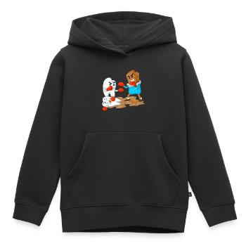Cadeau drôle pour dentiste Chocolate Vs Tooth Boxing - Sweat Premium à capuche enfant bio - noir - Devant - AI Model Kid Male (0cm)