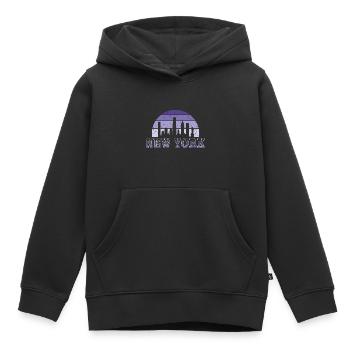 New York skyline - Kids Premium Organic Hoodie - black - Front - AI Model Kid Male (0cm)