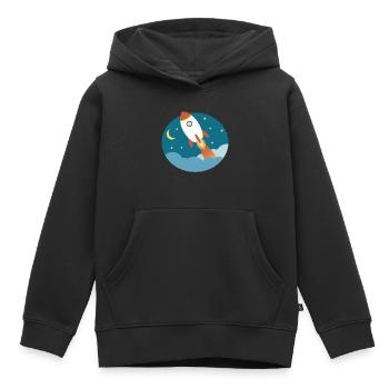 Fusée qui décolle - Sweat Premium à capuche enfant bio - noir - Devant - AI Model Kid Male (0cm)