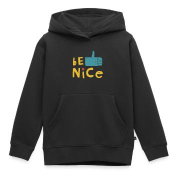 Soyez gentil - Sweat Premium à capuche enfant bio - noir - Devant - AI Model Kid Male (0cm)