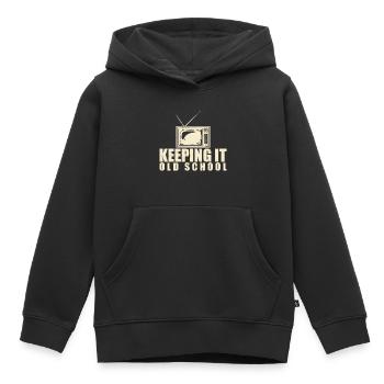 Keeping It Old School - Sweat Premium à capuche enfant bio - noir - Devant - AI Model Kid Male (0cm)
