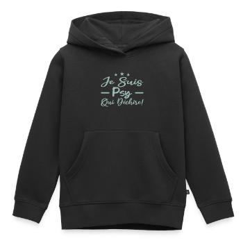 je suis psy qui déchire - Sweat Premium à capuche enfant bio - noir - Devant - AI Model Kid Male (0cm)