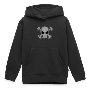 Cooler Totenkopf im Piratenflaggen Stil Shirt - Kinder Premium Organic Hoodie - Schwarz - Vorne - AI Model Kid Male (0cm)