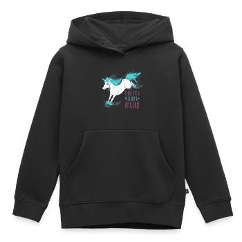Today I´m a freaking unicorn - Sweat Premium à capuche enfant bio - noir - Devant - AI Model Kid Male (0cm)