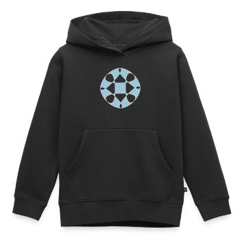 Vêtements rave abstraits - Sweat Premium à capuche enfant bio - noir - Devant - AI Model Kid Male (0cm)