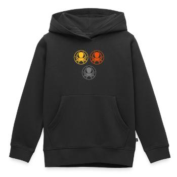 calamar - Sweat Premium à capuche enfant bio - noir - Devant - AI Model Kid Male (0cm)