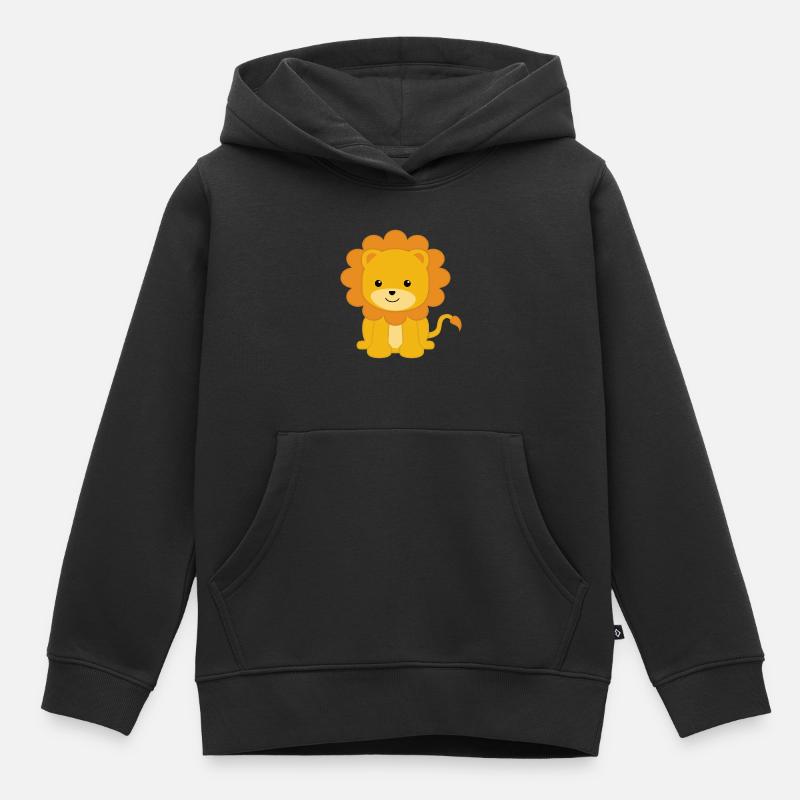 Löwe - Kinder Premium Organic Hoodie - Schwarz