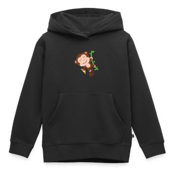 Affe - Kinder Premium Organic Hoodie - Schwarz - Vorne - AI Model Kid Male (0cm)