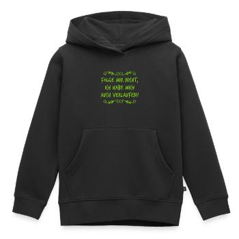 folge mir nicht - Kinder Premium Organic Hoodie - Schwarz - Vorne - AI Model Kid Male (0cm)