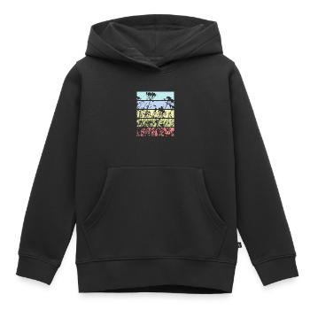 Motif floral de printemps - Sweat Premium à capuche enfant bio - noir - Devant - AI Model Kid Male (0cm)