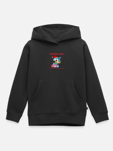 CHRISTMAS SHARK - Kids Premium Organic Hoodie - black