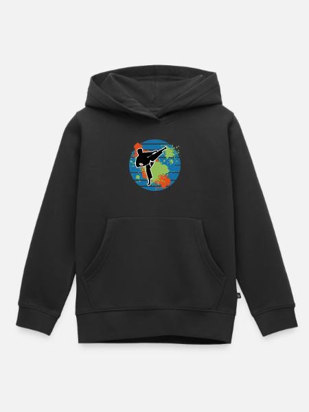 Karate Freizeit Geschenk Karateka Kampfsport - Kinder Premium Organic Hoodie - Schwarz