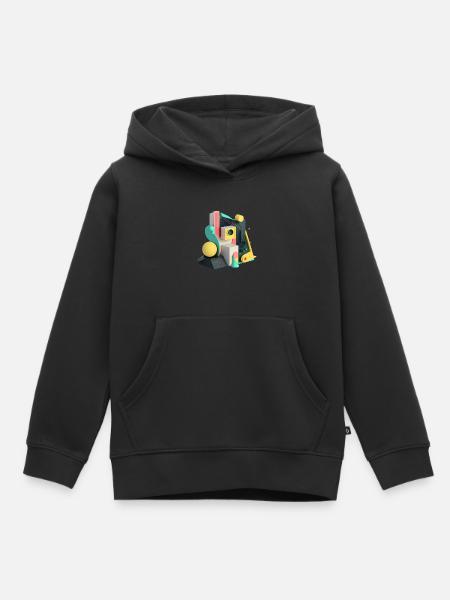 ..3D - Sweat Premium à capuche enfant bio - noir