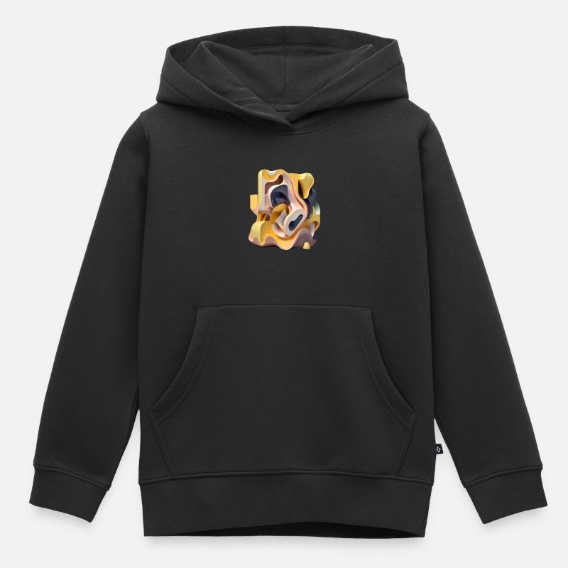 ..3D - Sweat Premium à capuche enfant bio - noir
