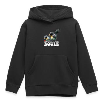 Boules de boules de boules pour pétanque - Sweat Premium à capuche enfant bio - noir - Devant - AI Model Kid Male (0cm)