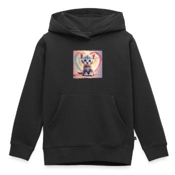 Warm cat - Kids Premium Organic Hoodie - black - Front - AI Model Kid Male (0cm)