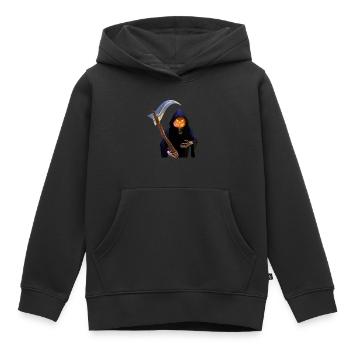 La Faucheuse pour Halloween - Sweat Premium à capuche enfant bio - noir - Devant - AI Model Kid Male (0cm)