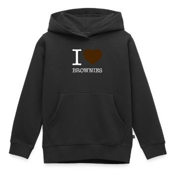 J’ADORE LES BROWNIES - Sweat Premium à capuche enfant bio - noir - Devant - AI Model Kid Male (0cm)