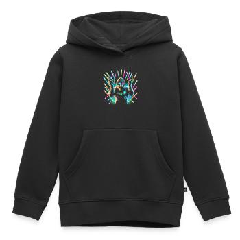 Raver Bigfoot - Sweat Premium à capuche enfant bio - noir - Devant - AI Model Kid Male (0cm)