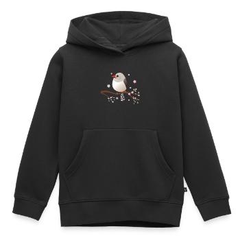 Mignon pinson zébré bulbeux - Sweat Premium à capuche enfant bio - noir - Devant - AI Model Kid Male (0cm)