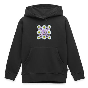 Blumenmuster Gänseblümchen Blume Blumenranke Blüte - Kinder Premium Organic Hoodie - Schwarz - Vorne - AI Model Kid Male (0cm)