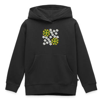 Blumenranke Blüte blumig florales Blumenmuster - Kinder Premium Organic Hoodie - Schwarz - Vorne - AI Model Kid Male (0cm)
