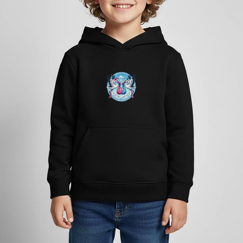 Rosa oder Blauer Storch Baby Bundle Design Kinder Premium Organic Hoodie
