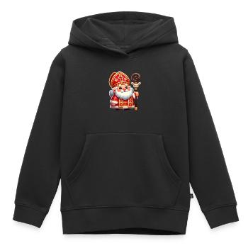 Conception de dessin animé festif de Saint-Nicolas - Sweat Premium à capuche enfant bio - noir - Devant - AI Model Kid Male (0cm)