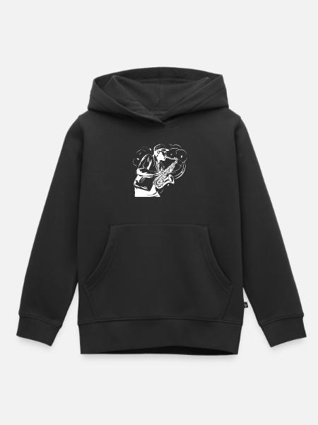 Saxophonist Skizze - Kinder Premium Organic Hoodie - Schwarz